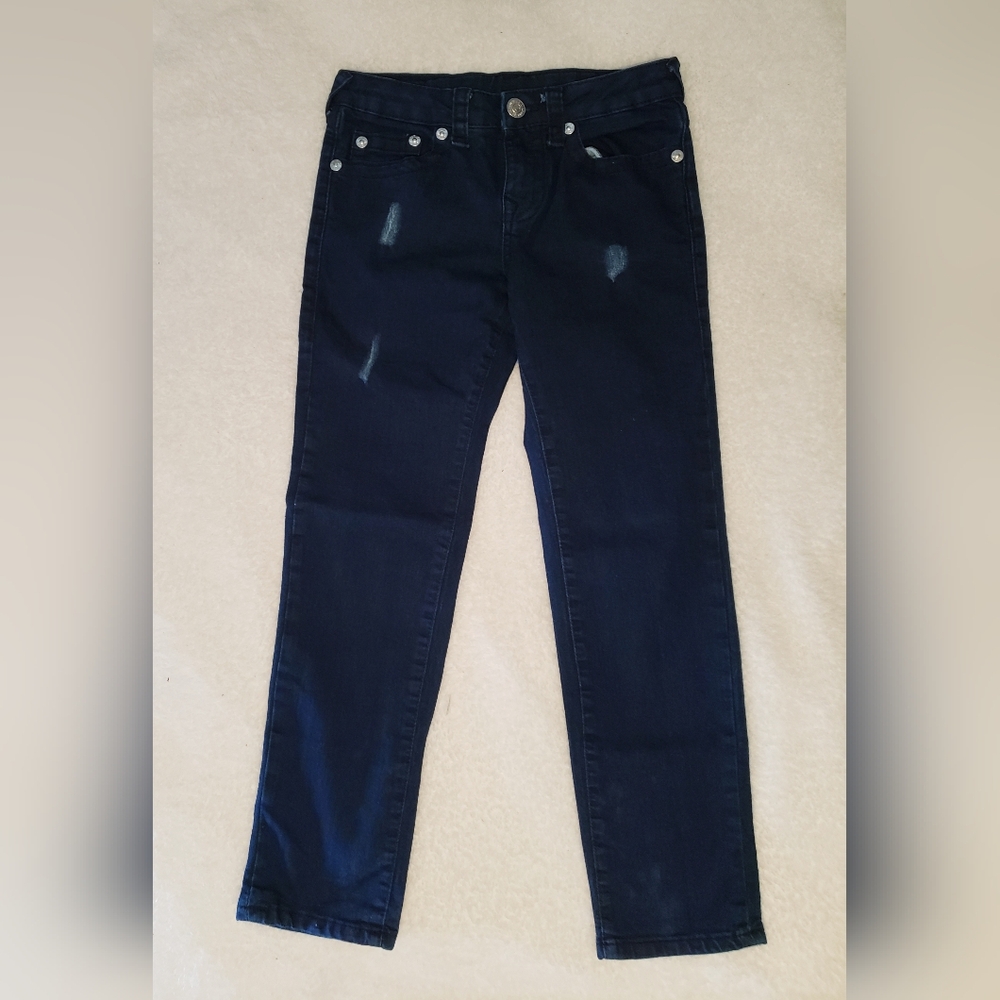 Girls True Religion Geno Relaxed Slim Distressed Jeans Adjustable Waist Size 10